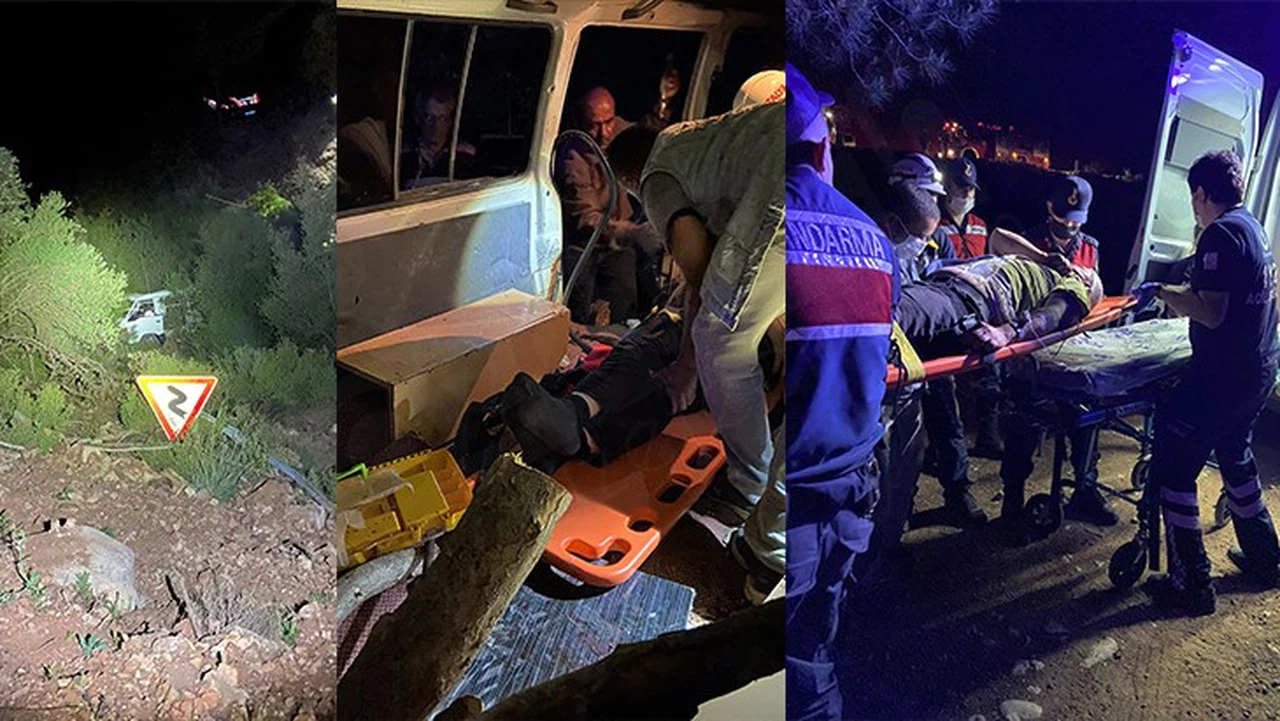 Traktör, dere yatağına devrildi, sürücüsü yaralandı