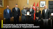 Pazarcıklılar Derneği’nden Başkan Görgel’e teşekkür beratı
