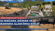 8 ilde jandarma operasyonu! 34 mağara ve sığınak imha edildi