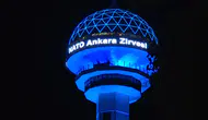 Atakule, NATO Zirvesi'ne özel ışıklandırıldı