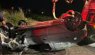 Sulama kanalına devrilen otomobilin sürücüsü yaşamını yitirdi