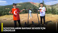 Scooterlarını bayrak sevgisi için sürdüler