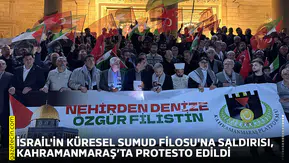 İsrail'in Küresel Sumud Filosu'na saldırısı, Kahramanmaraş’ta protesto edildi