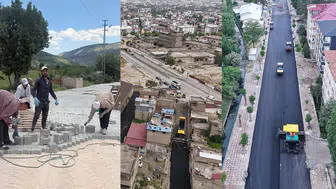 Kahramanmaraş’ın ilçelerde asfalt ve kilit parke çalışmaları sürüyor