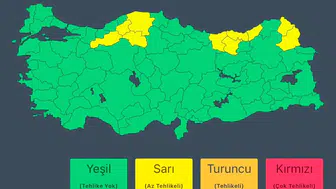 İçişleri Bakanlığından 10 il için sarı kodlu meteorolojik uyarı
