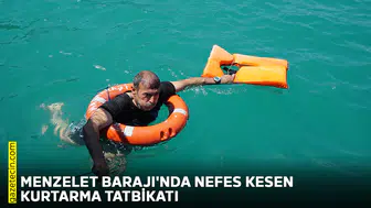 Menzelet Barajı'nda nefes kesen kurtarma tatbikatı