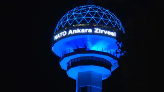 Atakule, NATO Zirvesi'ne özel ışıklandırıldı