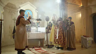 Tarihi kilisede restorasyon çalışmaları ayinle başladı