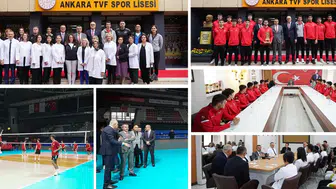 Bakan Tekin, dünya şampiyonu öğrencilerle TVF Spor Lisesinde buluştu