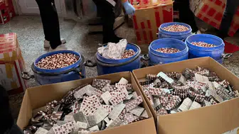 Fırında 1 milyon 29 bin sentetik ecza hapı ele geçirildi