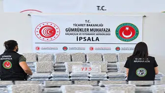 İpsala’da karavanın doğal boşluğundan 387 kilo skunk çıktı