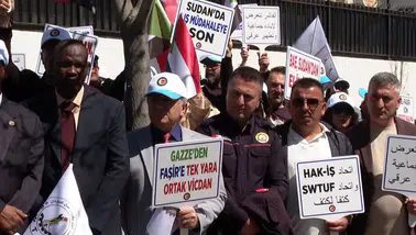 BAE'nin Ankara Büyükelçiliği önünde Sudan'a yönelik müdahaleler protesto edildi