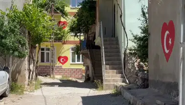 Ay yıldız sevdalısı muhtar her eve bayrak çiziyor