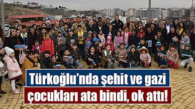 Türkoğlu’nda şehit ve gazi çocukları ata bindi, ok attı