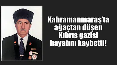 Kahramanmaraş’ta ağaçtan düşen Kıbrıs gazisi hayatını kaybetti!
