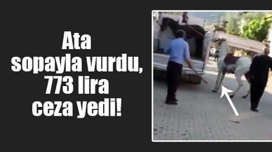 Ata sopayla vurdu, 773 lira ceza yedi!