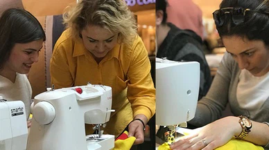 Kadınlar, Piazza’da “Sevgi dolu” yastıklar diktiler!