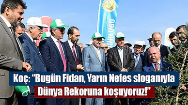Koç, "Bugün Fidan, Yarın Nefes sloganıyla Dünya Rekoruna koşuyoruz"