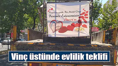 Vinç üstünde evlilik teklifi