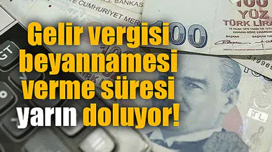 Gelir vergisi beyannamesi verme süresi yarın doluyor!