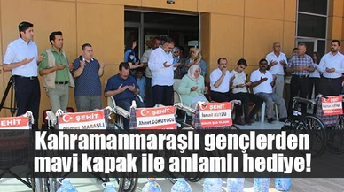 Kahramanmaraşlı gençlerden mavi kapak ile anlamlı hediye!