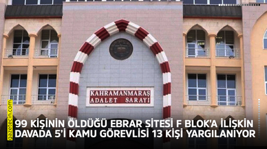 99 kişinin öldüğü Ebrar Sitesi F Blok'a ilişkin davada 13 kişi yargılanıyor