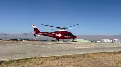 Ambulans helikopter kalp krizi geçiren hasta için havalandı