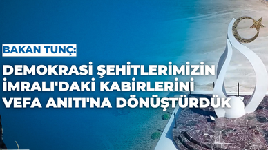 Demokrasi şehitlerinin İmralı'daki kabirleri vefa anıtına dönüştürüldü