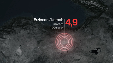 Erzincan'da 4.9 büyüklüğünde deprem