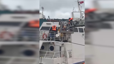 Fırtına nedeniyle gemide mahsur kalan 6 personel kurtarıldı