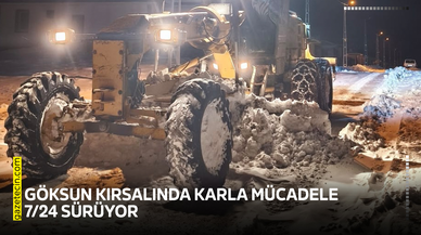 Göksun kırsalında karla mücadele 7/24 sürüyor