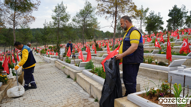 Kahramanmaraş Kapıçam Mezarlığı, bayram için hazırlanıyor