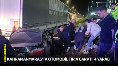Kahramanmaraş’ta otomobil TIR’a çarptı: 4 yaralı