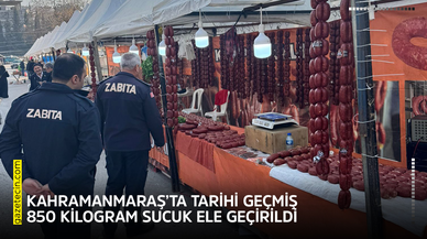 Kahramanmaraş’ta tarihi geçmiş 850 kilogram sucuk ele geçirildi