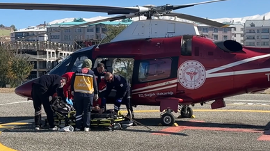 Kalp krizi geçiren hasta ambulans helikopterle hastaneye yetiştirildi