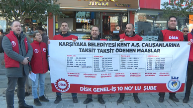 Maaşlarının düzenli yatırılmasını isteyen belediye işçilerinden protesto