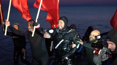 Profesyonel dalgıç Mazlum Kibar, dünya rekoru kırdı