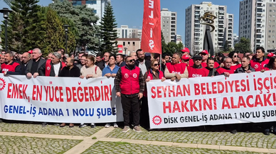 Seyhan Belediyesinde bir grup işçi eylem yaptı