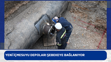 Yeni içmesuyu depoları şebekeye bağlanıyor