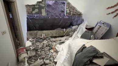 İstinat duvarı çökünce binadakiler tahliye edildi