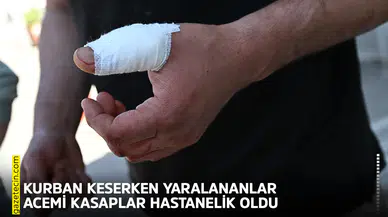 Kurban keserken yaralananlar acemi kasaplar hastanelik oldu