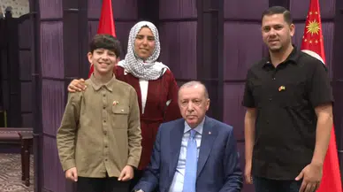 Cumhurbaşkanı Erdoğan, Gazzeli Ebu Cezer ve ailesini kabul etti