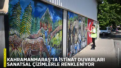 Kahramanmaraş'ta istinat duvarları sanatsal çizimlerle renkleniyor