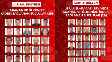 54 firari suçlu yurt dışında yakalanarak Türkiye’ye iade edildi