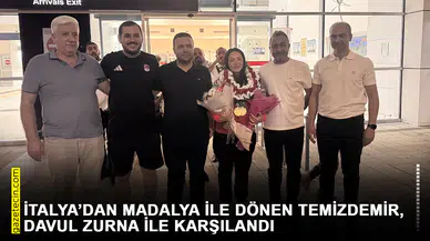 Akdeniz Oyunları'nda madalya kazanan Safiye Temizdemir, davul zurna ile karşılandı