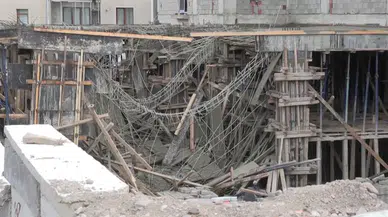 Erzurum'da inşaattaki çökmede 2 işçi yaralandı
