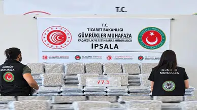 İpsala’da karavanın doğal boşluğundan 387 kilo skunk çıktı
