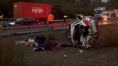 Anadolu Otoyolu'nda otomobil devrildi! 1 kişi yaşamını yitirdi