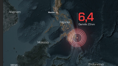 Filipinler'de 6,4 büyüklüğünde deprem