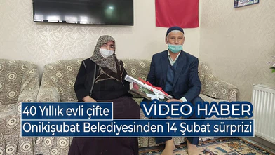 40 Yıllık evli çifte Onikişubat Belediyesinden 14 Şubat sürprizi